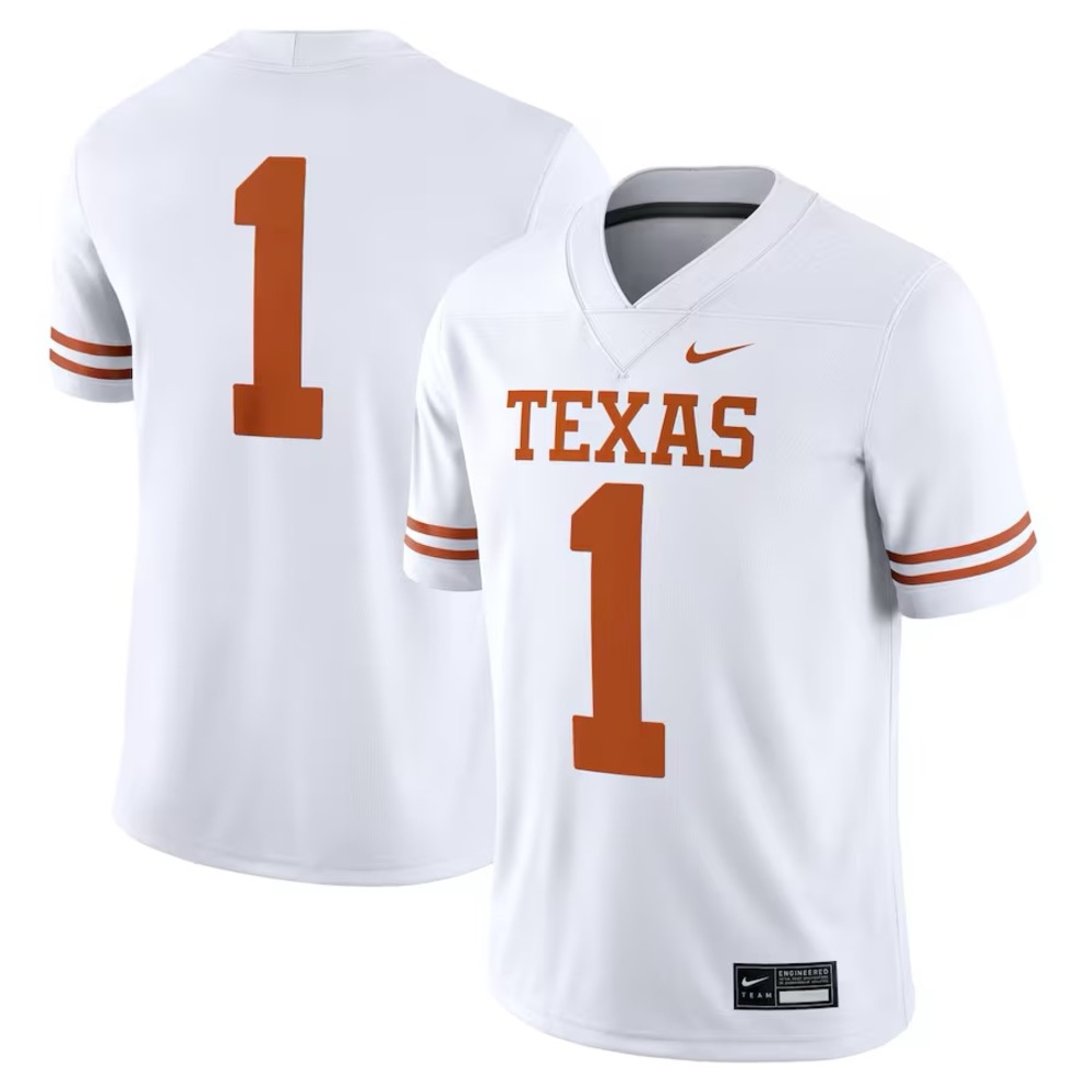 #1 Texas Longhorns Nike White Game Jersey - size XXL